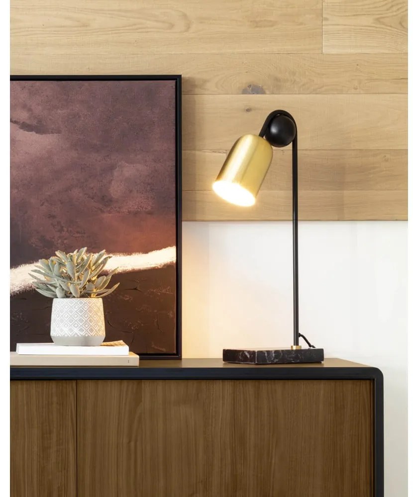 Lampa stołowa w czarno-złotym kolorze (wysokość 60 cm) Natsumi – Kave Home