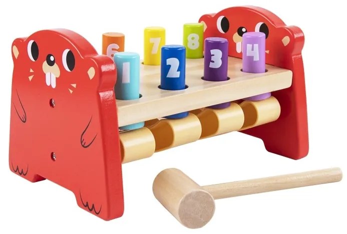 Tooky toy wbijak przebijak drewniany kolorowy