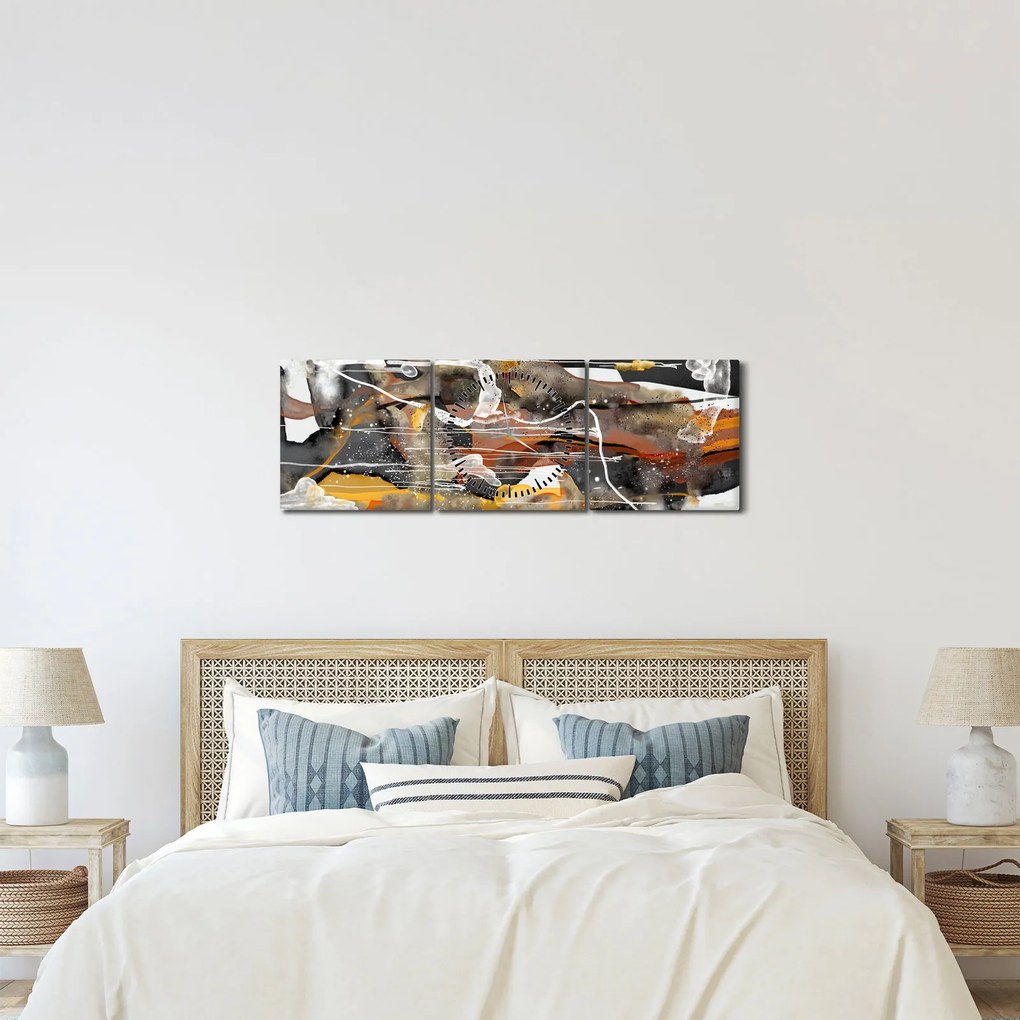 Obraz - Abstrakcja (z zegarem) (90x30 cm)