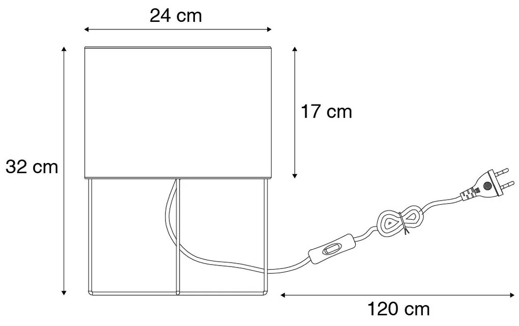 Nowoczesna lampa stołowa różowa ze złotem - Rosalina
