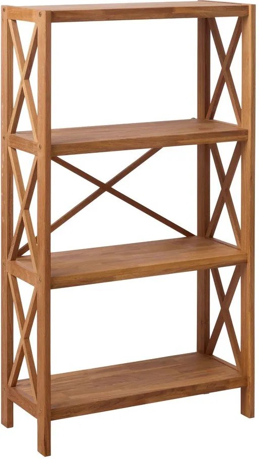 Regał z litego drewna dębowego w naturalnym kolorze 70x124 cm X-Shelf – Unique Furniture