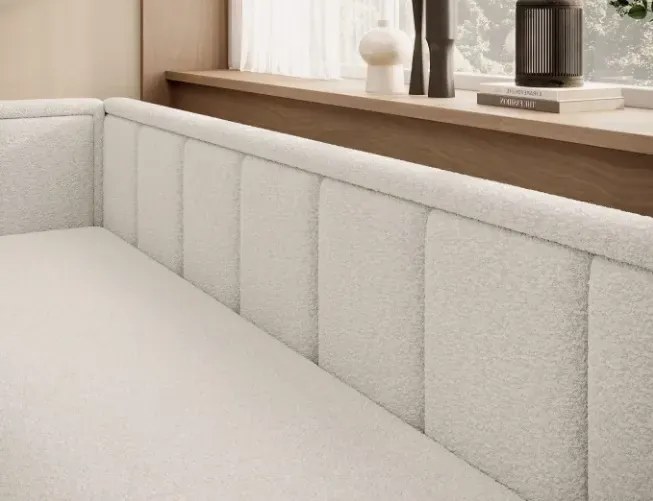 Sofa rozkładana z funkcją spania FULGEO kremowa lewa ELTAP
