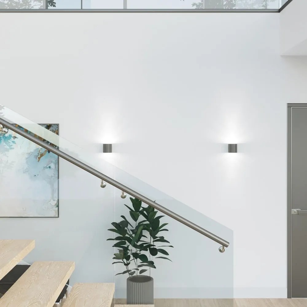 Ciemnoszary kinkiet ø 10 cm Roda – Sollux