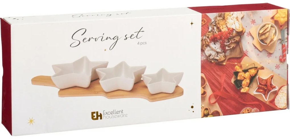 Zestaw 3 misek do serwowania z tacą Gwiazda