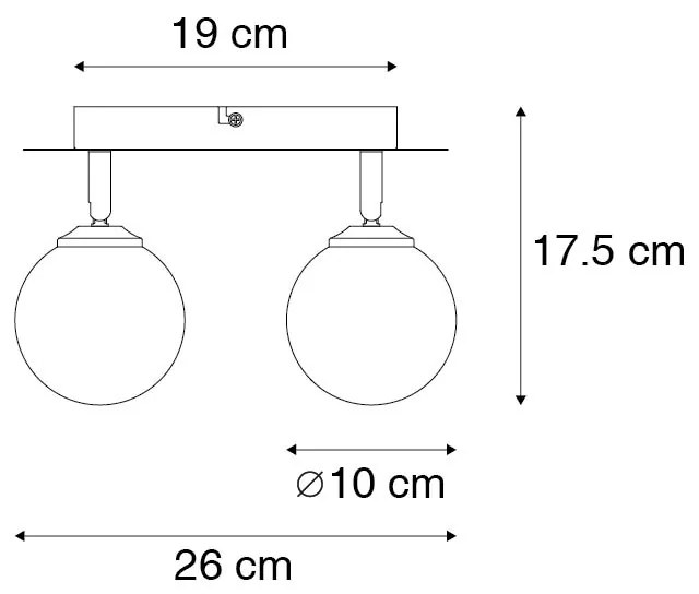 Reflektor złoty 2-punktowy regulowany z dymionym szkłem - Athens