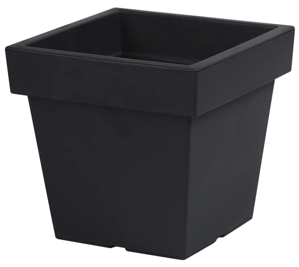 Donica ogrodowa 23,4 x 23,4 x 22 cm Lofly Square Low antracyt PROSPERPLAST