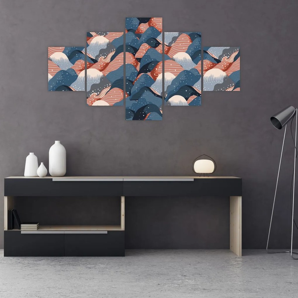 Obraz - Fale i wzgórza (125x70 cm)