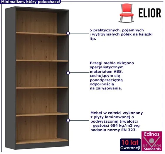 Otwarty regał do garderoby dąb artisan N1-E03