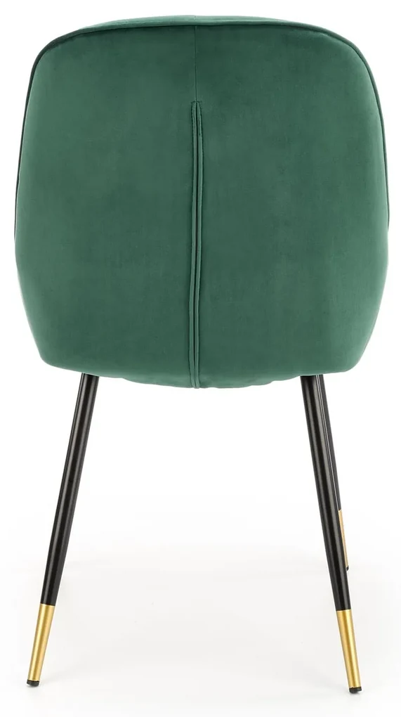 K473 krzesło ciemny zielony, tkanina velvet, nowoczesne, loftowe
