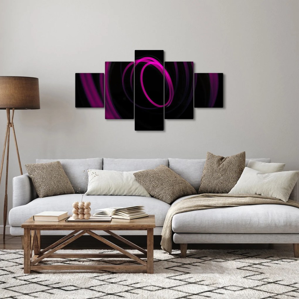 Obraz - fioletowe kresek (125x70 cm)