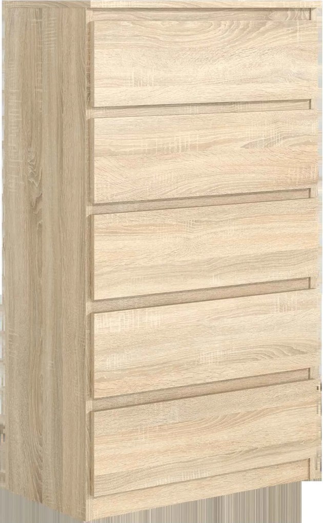 Komoda NUDO - Dąb sonoma / Front Dąb sonoma / Mat / 70 cm / 5 szuflad
