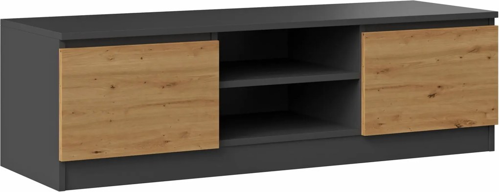 Industrialna Szafka Rtv Antracyt + Dąb Artisan M0-H25