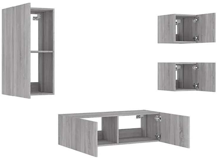Szafki ścienne led w kolorze szarego dębu sonoma T1-K72