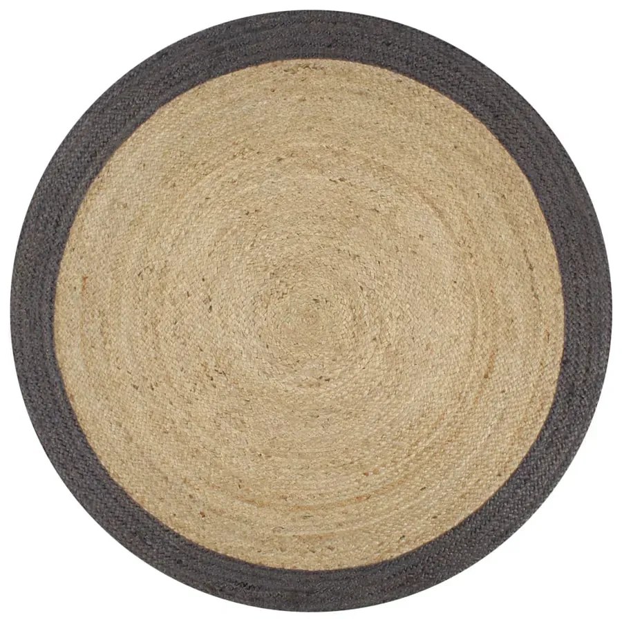Okragły dywanik z ciemnoszarą krawędzią 120 cm C1-F06