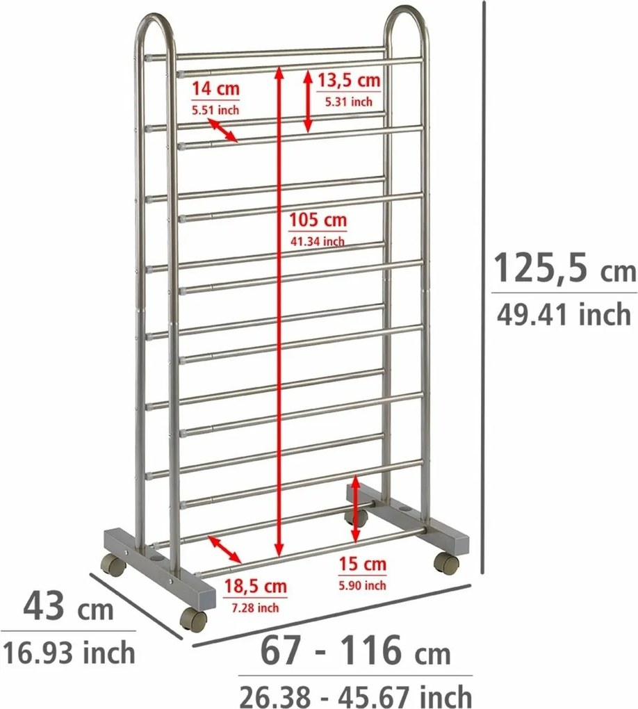 Wenko Teleskopowy metalowy stojak na buty GIANT