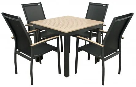 EXPERT WOOD antracyt - stół ogrodowy gastronomiczny aluminiowy 90 x 90 x 75cm