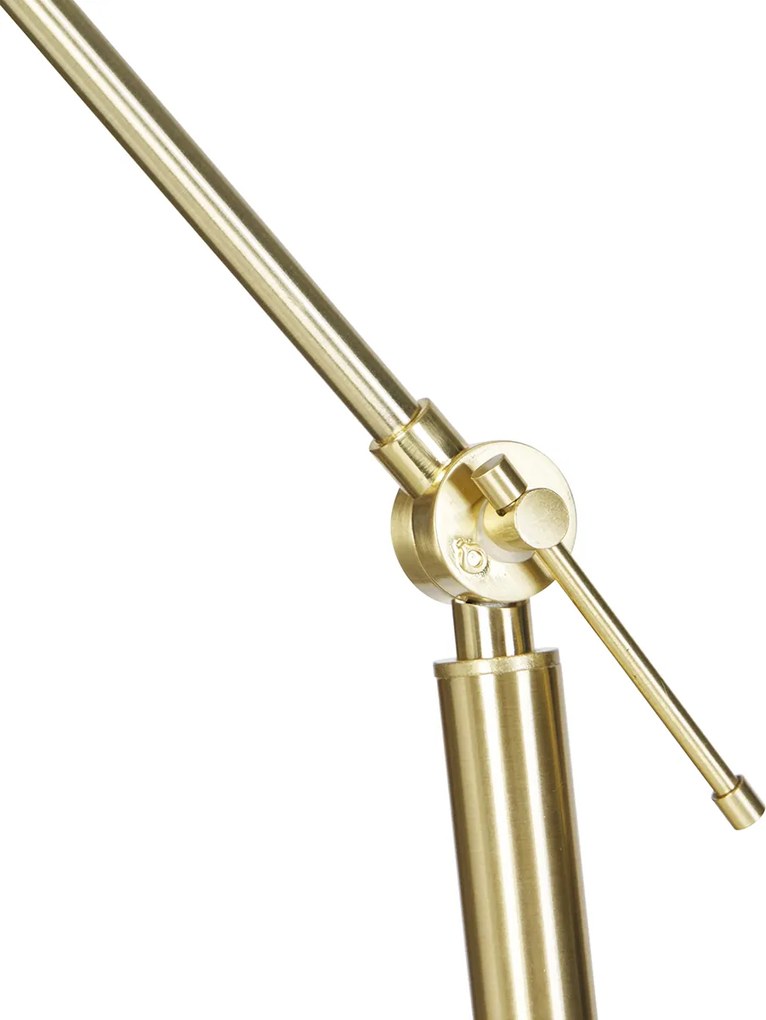 Lampa podłogowa złota z jasnoszarym abażurem 50 cm regulowana - Editor