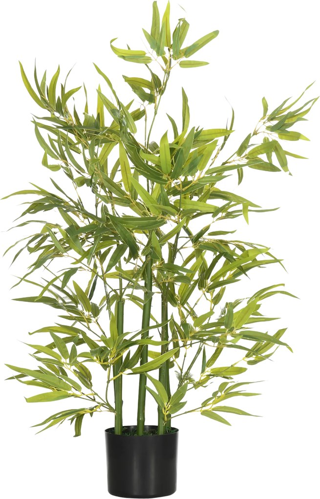 HOMCOM Sztuczne Drzewo, Sztuczna Roślina, 5 Gałązek, 504 Liście, Wytrzymała Doniczka, Plastik