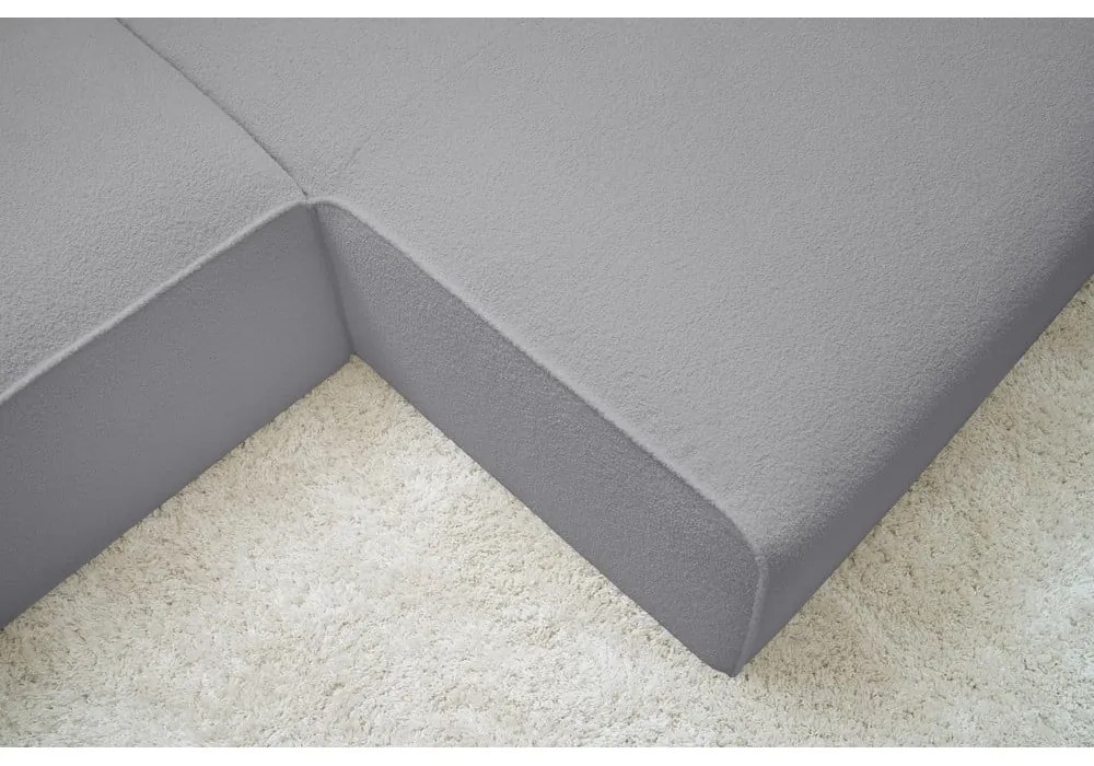 Jasnoszary narożnik modułowy z materiału bouclé (prawostronny/w kształcie litery L) Megeve – Bobochic Paris