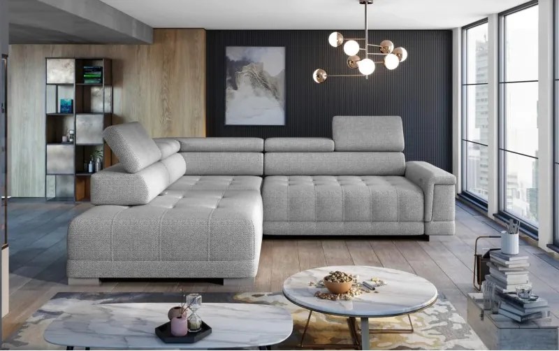 Narożnik CAMPO L z elektryczną regulacją siedziska Lewostronny w tkaninie MEMPHIS 16 WERSAL