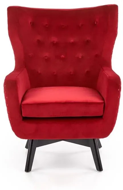 Fotel uszak MARVEL VELVET bordowy HALMAR