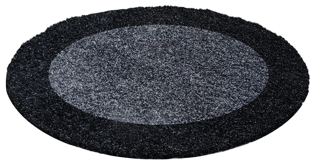 Dywan shaggy Life szaro-antracytowy 120 cm x 120 cm koło