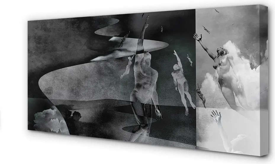 Zdjęcie na płótnie Ludzie pod Czarnym Niebem