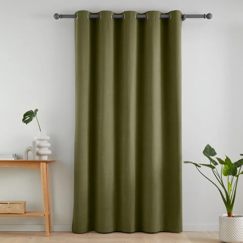Zaciemniająca zasłona na drzwi termiczna w kolorze khaki 117x213 cm Wilson – Catherine Lansfield