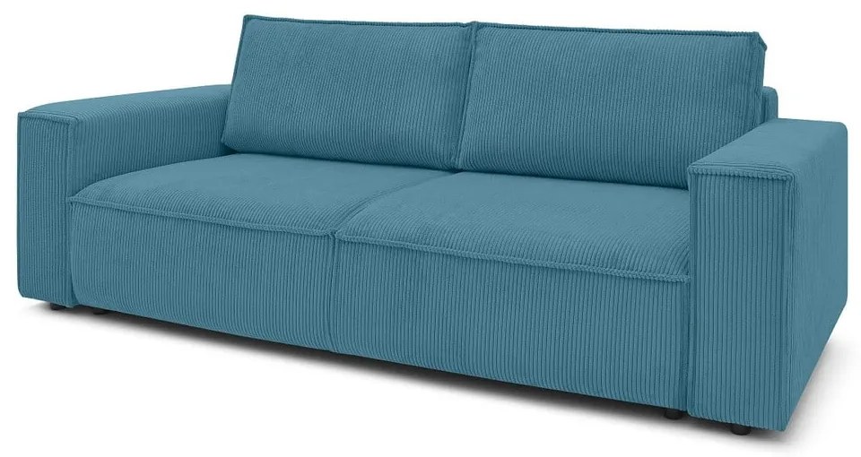 Turkusowa sztruksowa rozkładana sofa 245 cm Nihad – Bobochic Paris
