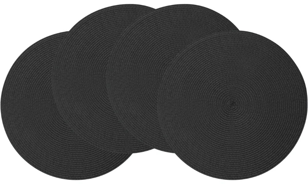 Podkładka Altom Straw czarny, śr. 38 cm, zestaw 4 szt.