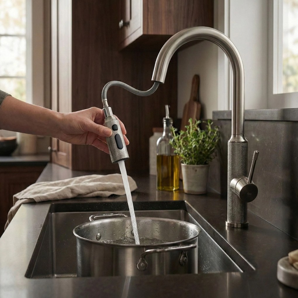 Bateria kuchenna Rea Master Nikiel Szczotkowany