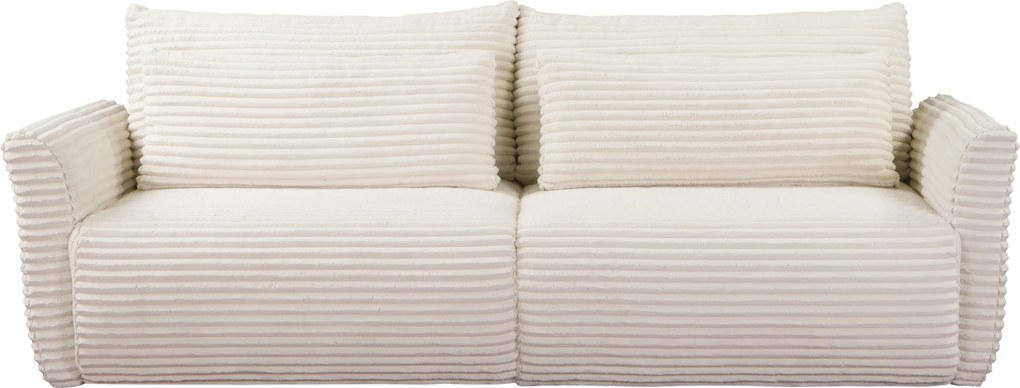 Masseno Sofa ILANO z funkcją spania i pojemnikiem na pościel, Rozkładana sofa - Kremowy, TILIA 1