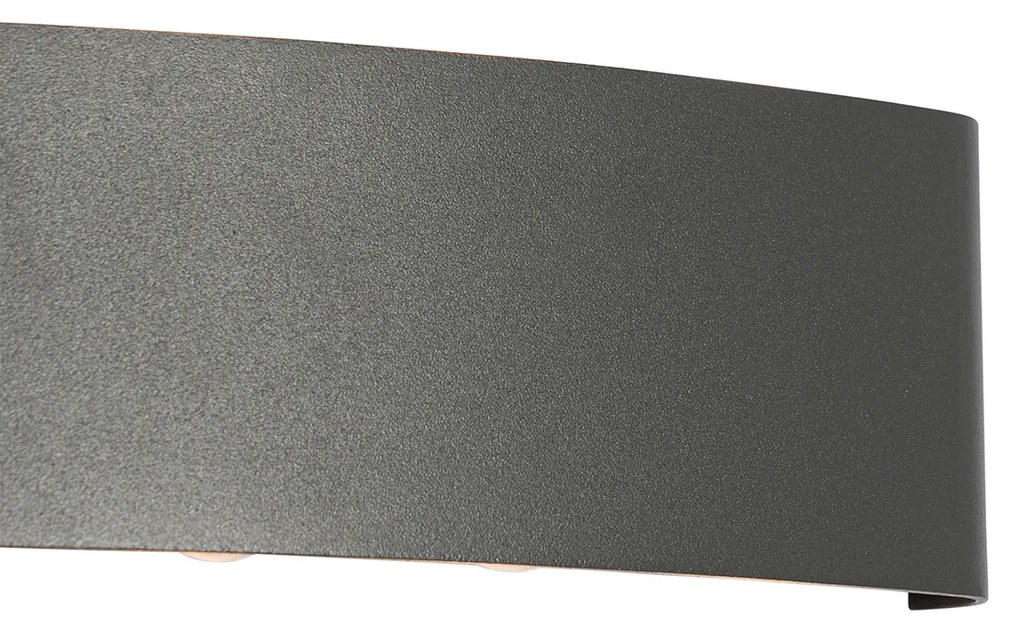 Zewnetrzna Lampa ścienna zewnętrzna ciemnoszara z LED 10-punktowym IP54 - Silly Nowoczesny Oswietlenie zewnetrzne