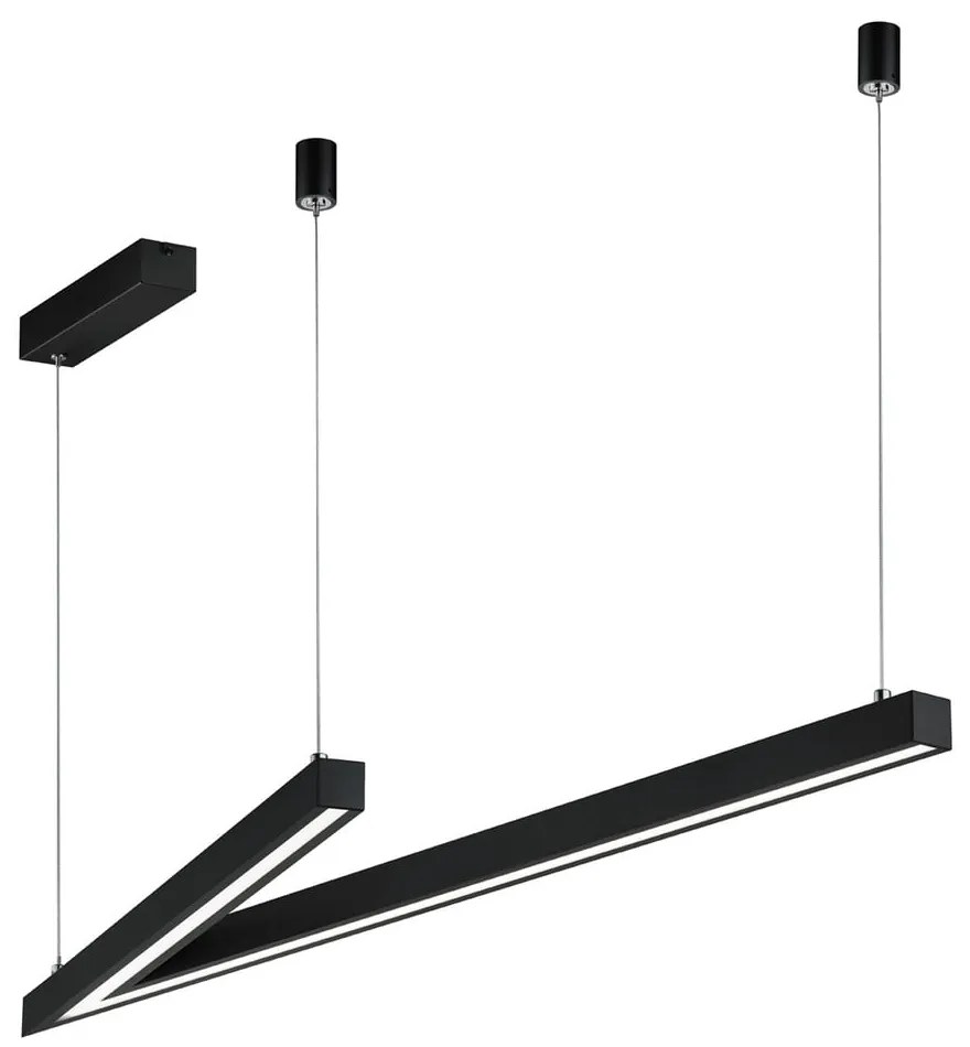 Czarna lampa wisząca LED ze sterowaniem głosowym/mobilną aplikacją i metalowym kloszem Cicanto – CINQUE