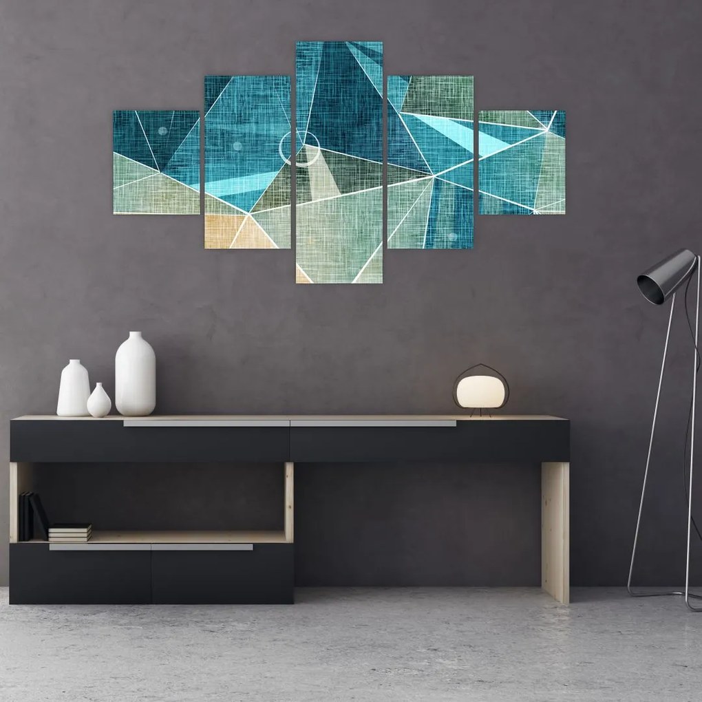 Obraz - Turkusowa abstrakcja (125x70 cm)