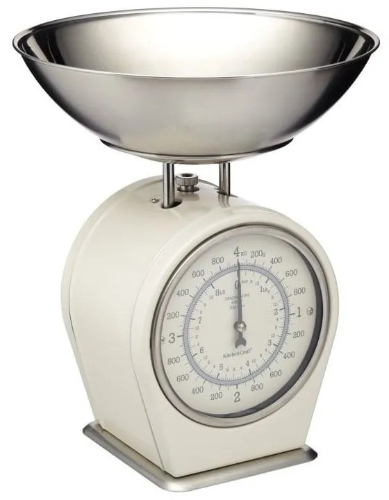 Kremowa waga kuchenna Kitchen Craft Living Nostalgia, nośność 4 kg