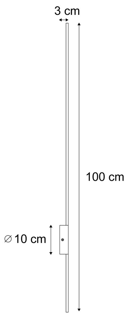 Nowoczesny Kinkiet / Lampa scienna czarny 100 cm zLED - Clockwise Nowoczesny Oswietlenie wewnetrzne