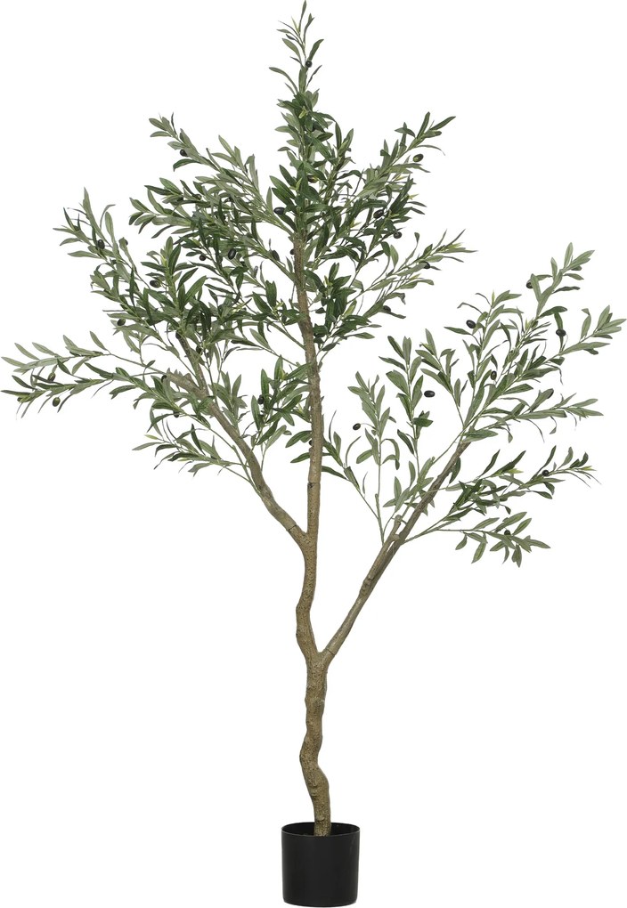 HOMCOM Sztuczna Oliwka, Roślina Sztuczna, Żywopłotowa Oliwka w Doniczce, 180 cm, Tworzywo Sztuczne, Zielona
