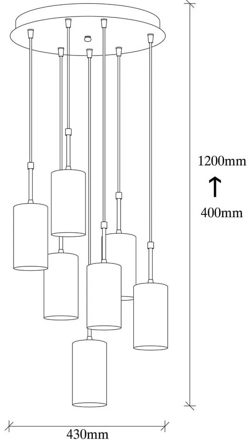 Lampa wisząca z 7 kloszami w kolorze złota Opviq lights Kem Tube