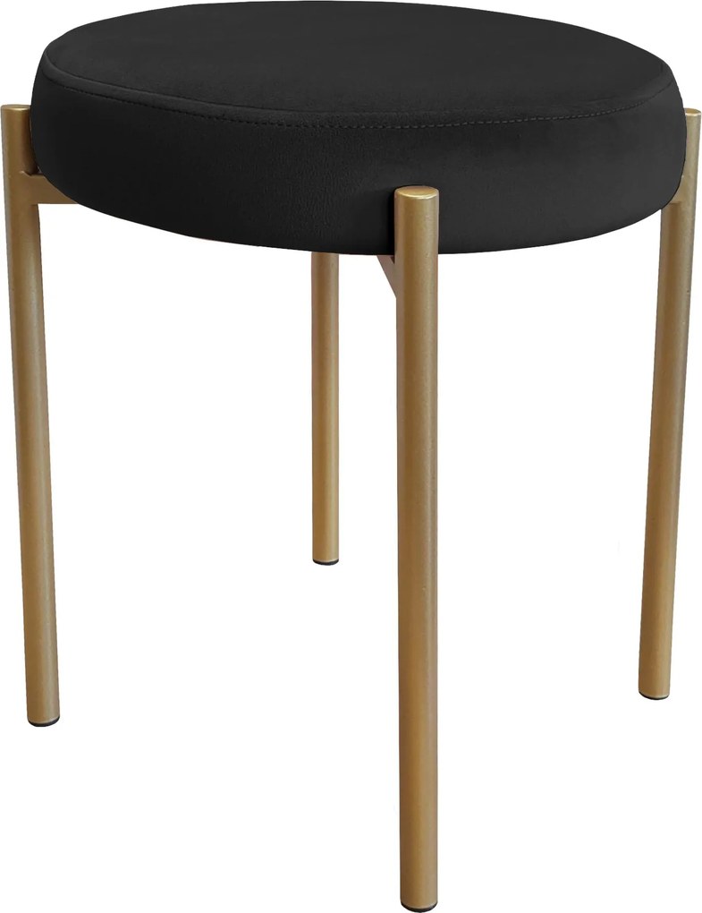 Taboret DIOR stelaż metalowy tkanina Welur : Kolor Stelaża - Złoty, Kolor tkaniny - VELVET - MG19, Typ tkaniny - Velvet