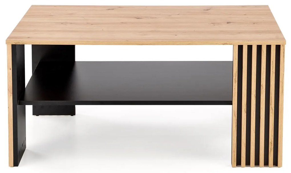 Ława z półką 110x65x52 cm dąb artisan/czarny FEMINA