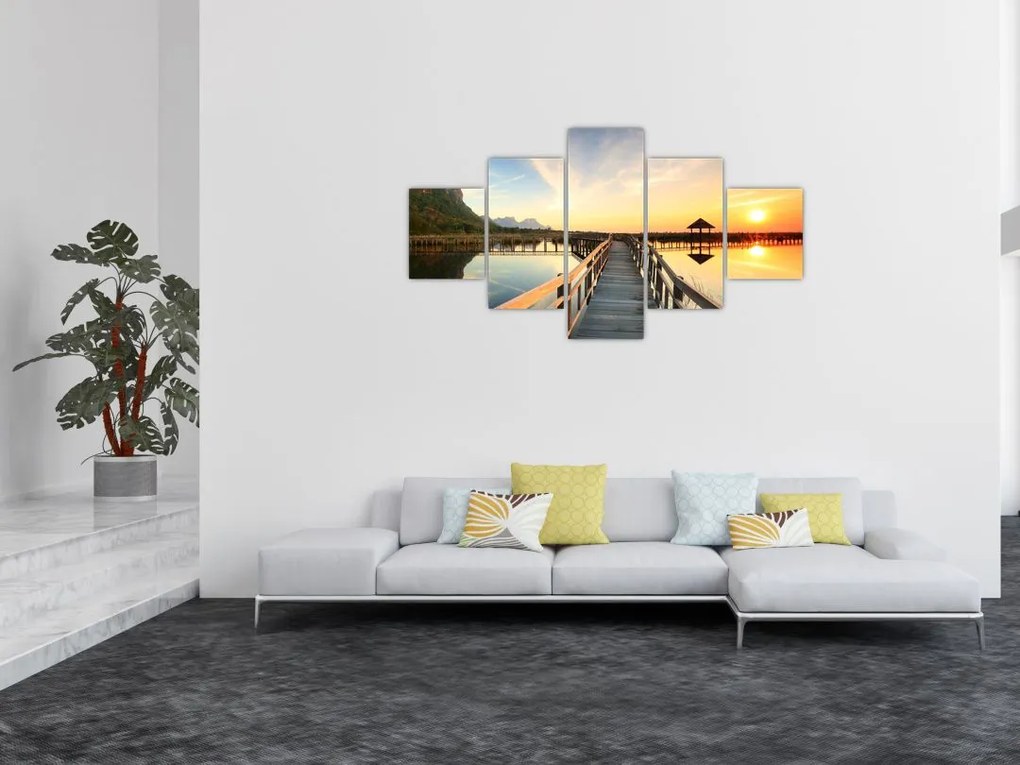 Obraz drewnianego molo (125x70 cm)