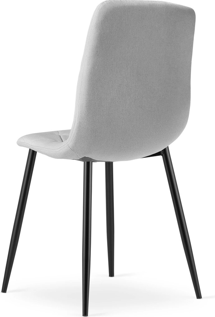 Jasnoszare krzesło do kuchni LIBRA z czarnymi nogami