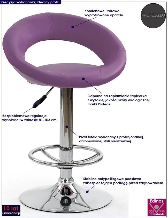 Czarny obrotowy hoker kuchenny z oparciem W6-H16
