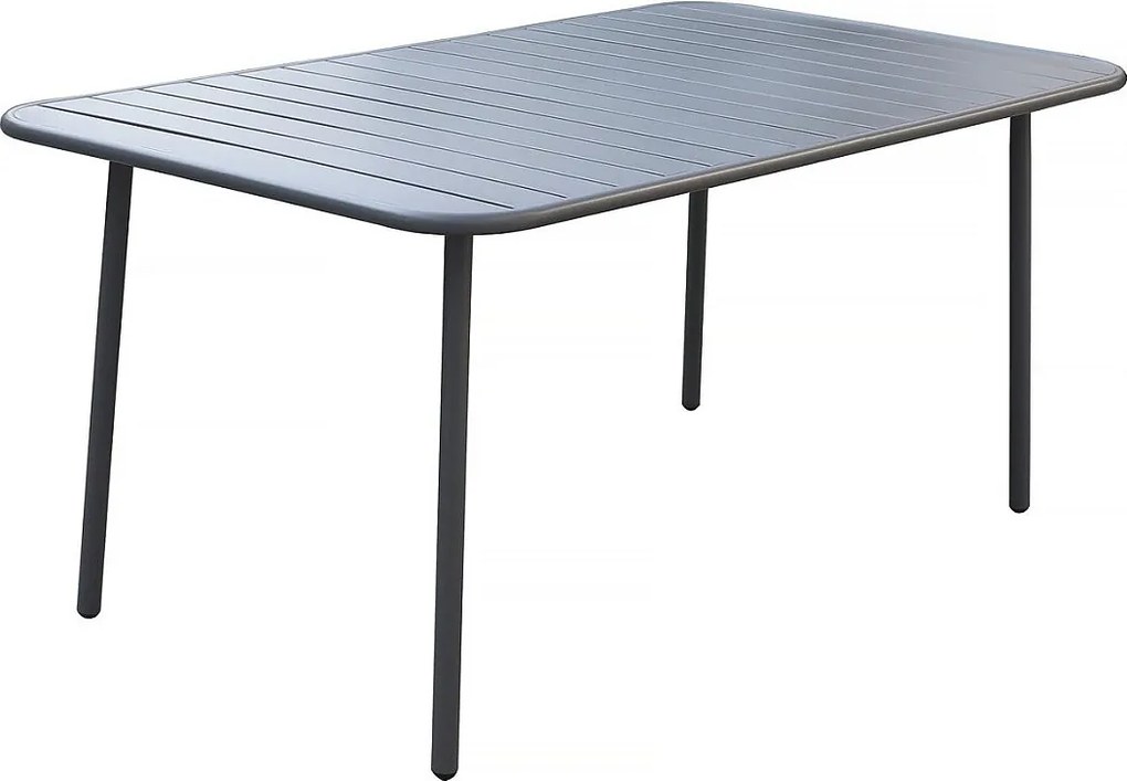Stół ogrodowy metalowy Bilbao - 150 x 90 x 71 cm - Szary