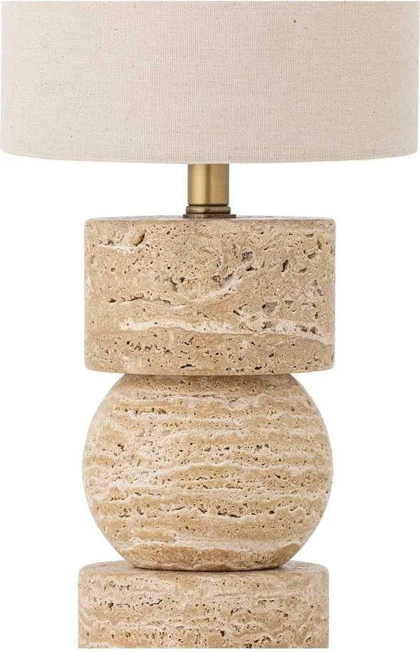 Kamienna lampa stołowa w naturalnym kolorze z tekstylnym kloszem (wysokość 53 cm) Marci – Bloomingville