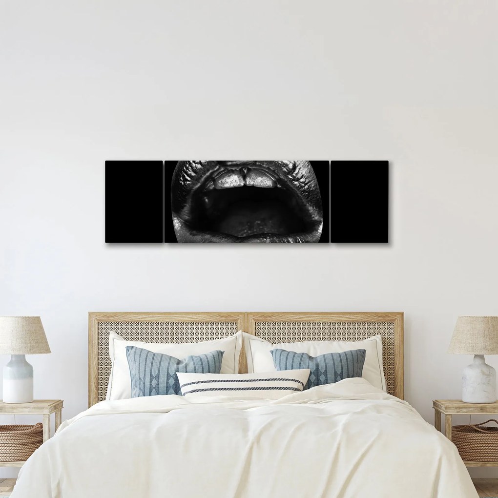 Obraz - Błyszczące usta (170x50 cm)