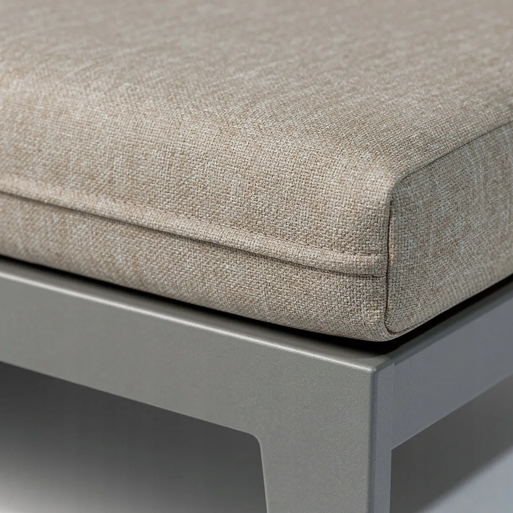 Zestaw mebli ogrodowych Bellagio 006 z sofami, fotelami i ławostołem, szary, poduszki beżowe