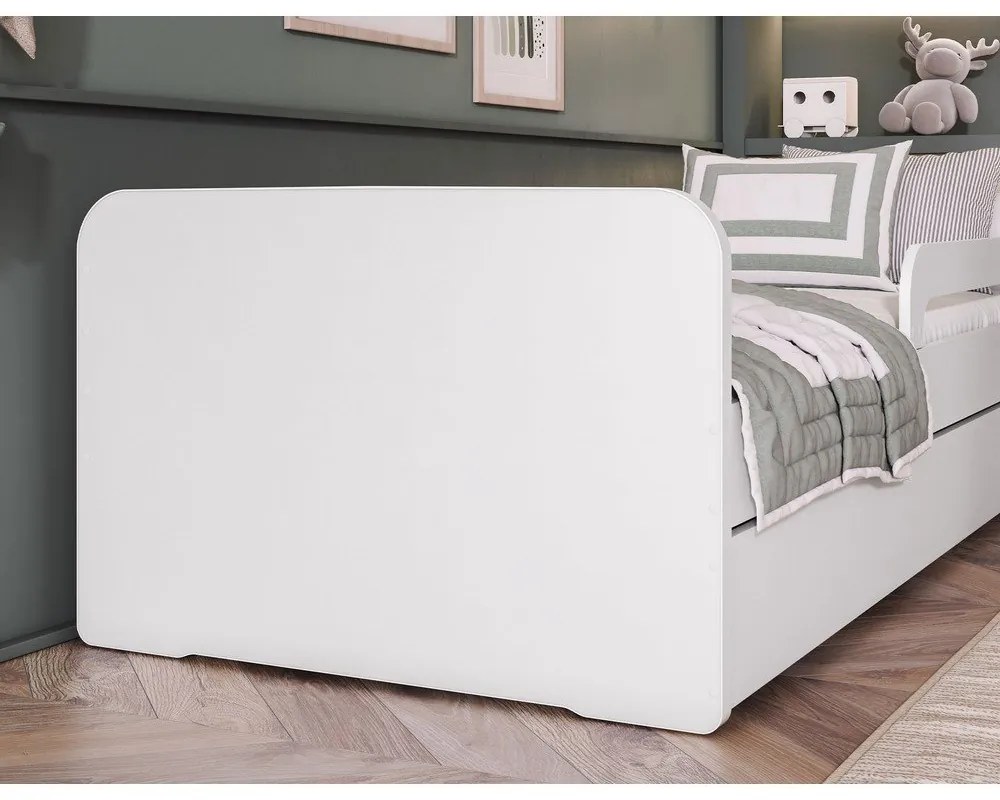 Białe łóżko dziecięce z materacem/ze stelażem 80x160 cm Duuli – ELTAP