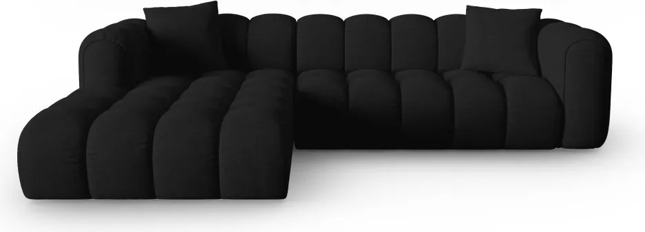 Narożnik 4-osobowy czarny tkanina strukturalna 306x190x70 cm Clotilde od Christian Lacroix